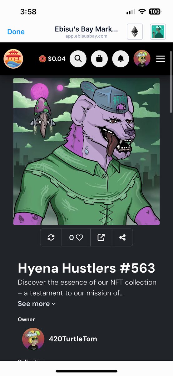 Woke up to a nice surprise 🫶 Thank you @hyenahustlers for this amazing gift 🏆 #crofam #NFTCommunity
