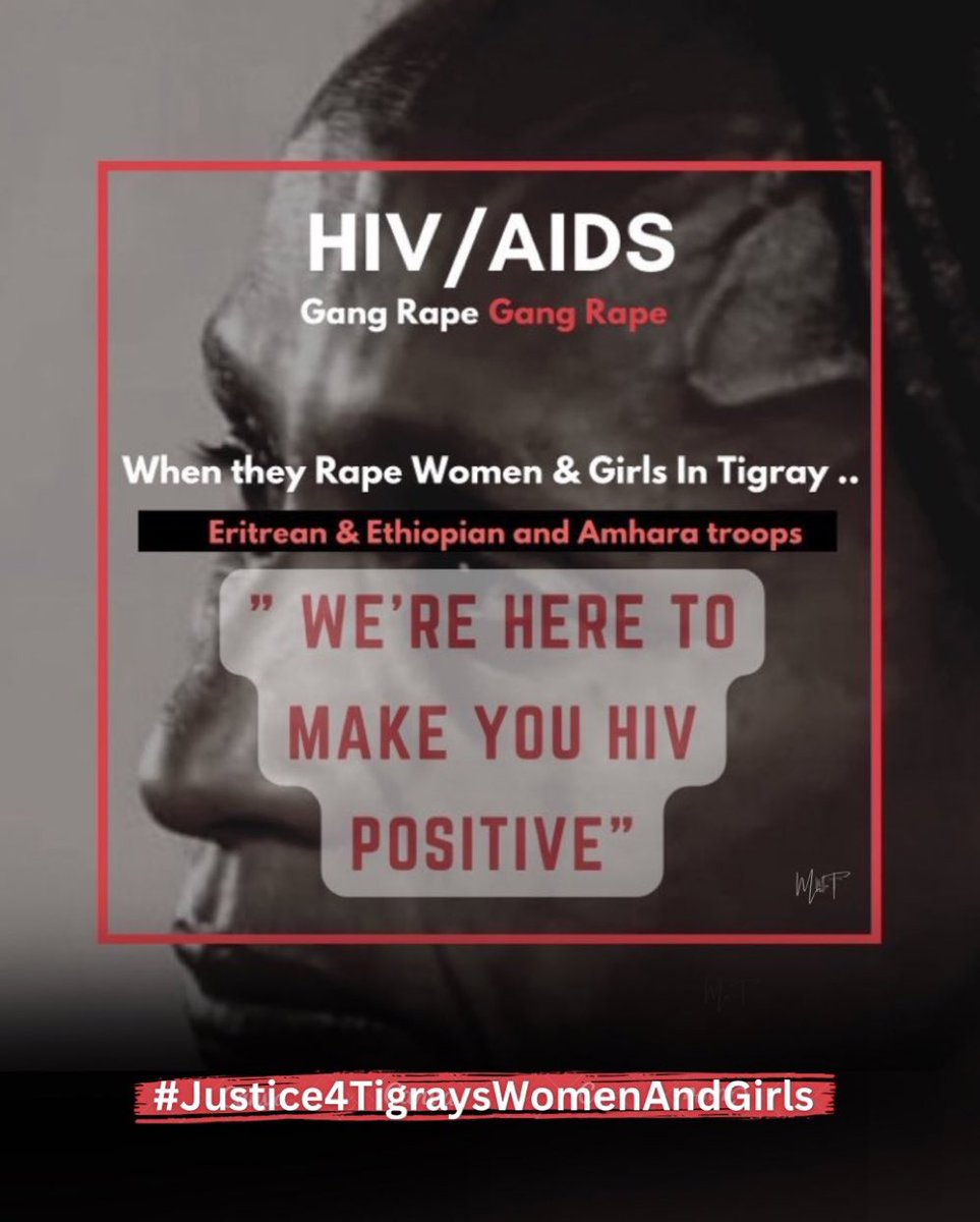 #WorldAIDSDay,We never forget soldier’s cruel words,“we’re here to make you HIV positive,”emphasize the intentional infection demanding immediate assistance for+130k rape victims in #Tigray. #Justice4TigraysWomenAndGirls 
@UN_Women @UN_HRC @ICRC @CDC_HIV @IEAmbEthiopia @Oprah BV