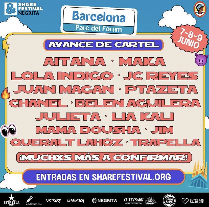 Belén Aguilera es una de las confirmadas para el festival @ShareFestBCN celebrado en Barcelona los próximos 7-8-9 de junio. 🎫 Entradas disponibles mañana a las 12:00hs.