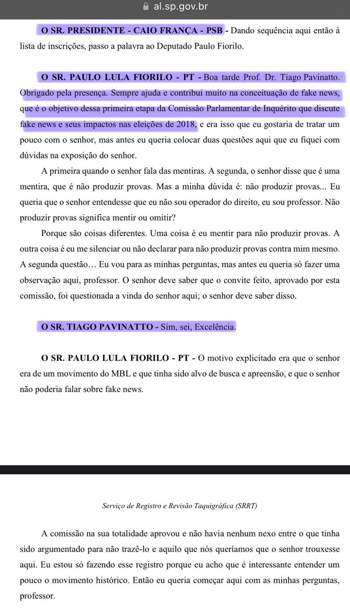 Fa1ryNight's tweet photo. Essa me pegou … 
2018 - NOVO pedindo que os iluminados tivessem poder de polícia.
2019 - Instalação da CPMI das fakenews e a volta de alguém ao MBL para ser oposição ao Bolsonaro 
2020 - enquanto bolsonaristas já eram emparedados e perseguidos na CPMI a nível federal, outro braço agia a nível estadual em São Paulo, onde um dos participantes foi convidado pelo mamãe falei. 

Assembleia Legislativa de São Paulo (ALESP)
CPI DAS FAKE NEWS (ELEIÇÕES 2018). 

Leiam, são apenas 26 páginas.

Aí vocês decidem se estou “ perseguindo “ alguém ou apenas trazendo fatos para tentar proteger o “ gado bolsonarista “ de sofrer mais … 

https://t.co/gVeSJtd9Wr