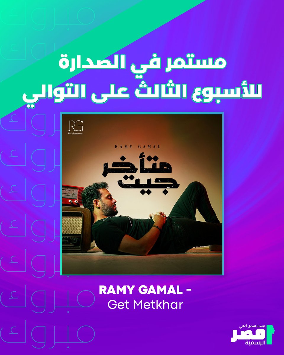 offmenachart's tweet image. Exciting News! 🔥
For the third time, “Get Metkhar” by @RamyGamal dominates the top spot on The Official EGYPT Chart. 
Visit our website and check it out Now!

#TheOfficialEgyptChart #ChartTopper #TopSpot #WeeklyChart #RamyGamal #GetMetkhar