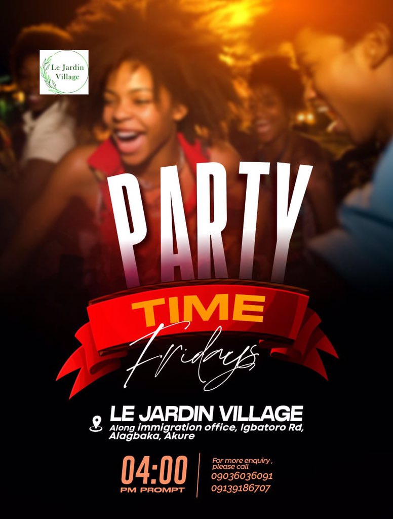 It’s party time today @lejardinvillage .#yemifash #akurehowfar #visitakure #ondotrends