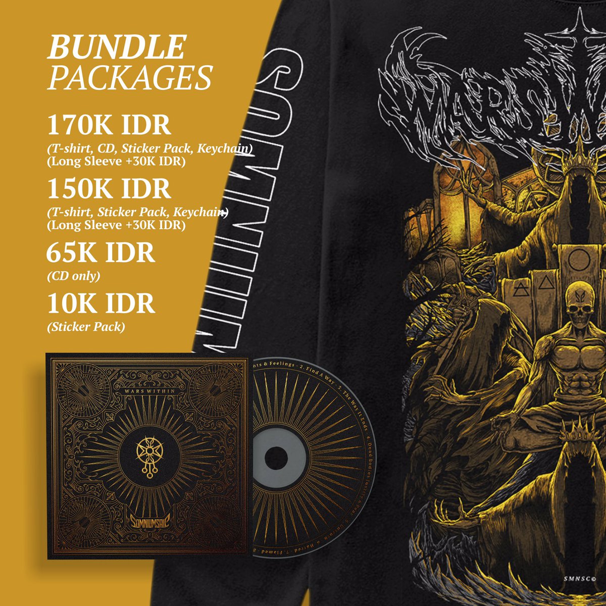 somniumsaic's tweet photo. Wars Within (T-shirt Bundle Packages) OPEN PRE-ORDER!

BATAS PRE-ORDER SAMPAI TANGGAL 26 JANUARI 2024 (TERBATAS)
PENGERJAAN 30 HARI SETELAH CLOSED PO

MATERIAL:
- COTTON COMBED 24S
- SUPERSOFT
- SABLON PLASTISOL

Pre-order via Tokopedia (link di bio).

#somniumsaic #WarsWithin https://t.co/eWE2LPC1tT