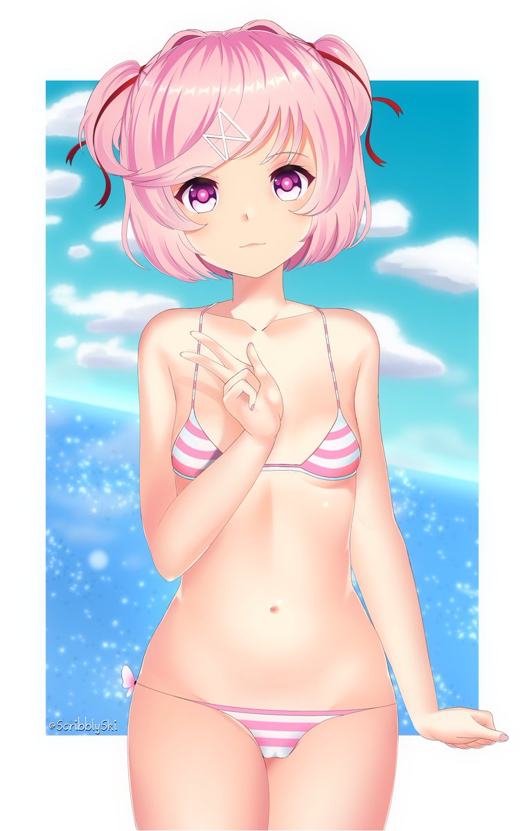 ScribblySki's tweet photo. Natsuki Week Day 3: Natsuki at the Beach 🏖️

#DDLC #DokiDokiLiteratureClub #Natsuki https://t.co/Uw97FJ6UNw
