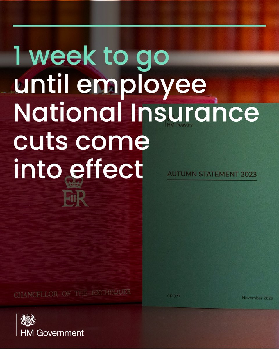 Cuts to employee National Insurance contributions come into effect on 6 January.

This means a £450 annual tax cut for the average worker earning £35,400.