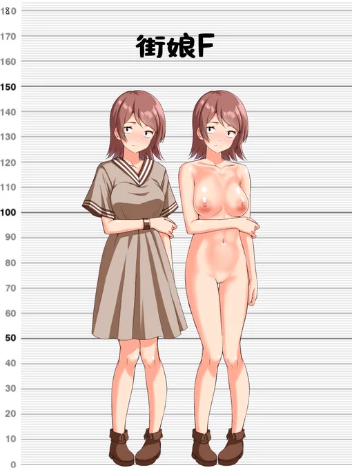 制作中のゲームのキャラデザ!    32人目「 街娘F 」さんおっぱいも乳輪も自己主張の強い、自己主張弱そうな街娘ちゃん。絶妙なモブ感が漂ってて善き。 