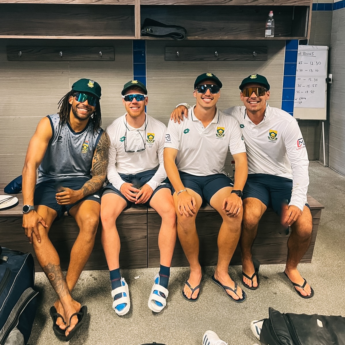 Well done to our awesome 4-some as the #Proteas took a 1-0 lead in the Test series on day 3 at Centurion.

David Bedingham and Nandre Burger certainly impressed on debut. Well done Province boys!!🥳🇿🇦🔥🏏 

#westernprovince #boysinblue💙 #newlandscricket