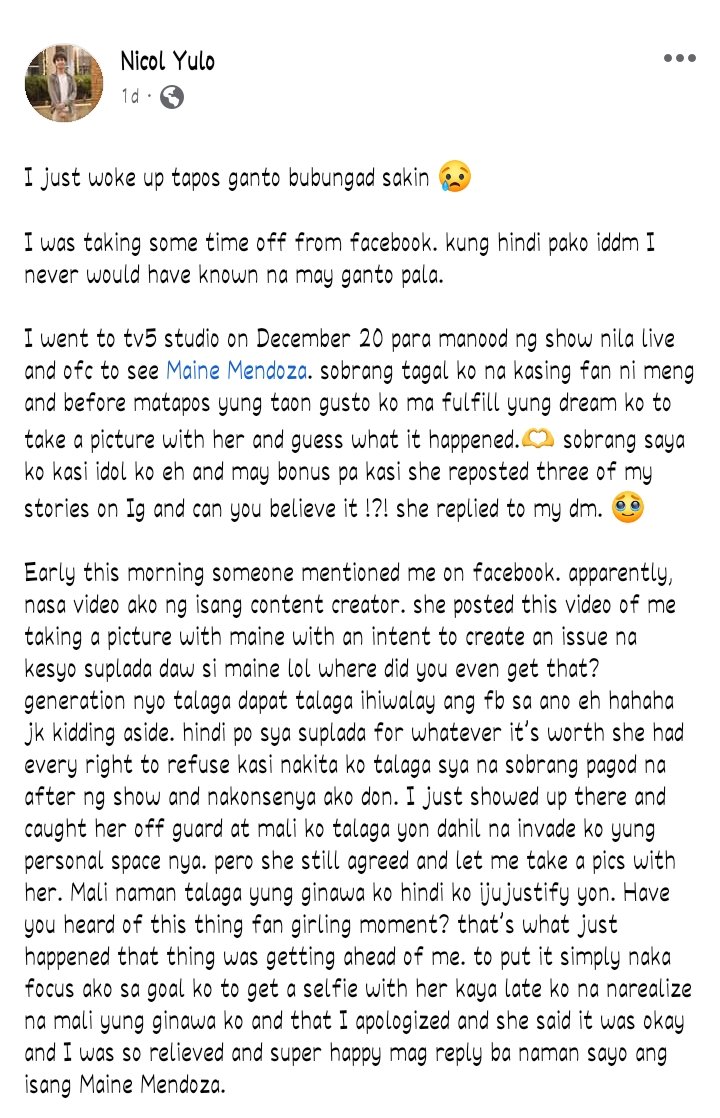 mainernimaine's tweet photo. Thank you Kuya sa paglinaw at pagtanggol mo kay @mainedcm 💛 

Grabe yung iba kung makapang husga kahit wala naman sila sa sitwasyon na yun dun sa nag post sa FB ano kumita ka na ba sa kaka reels mo kahit mali- mali naman ang pinopost mo 🙄 

#MaineMendoza
#MaineMendozaAtayde https://t.co/i8UZzXBpyv