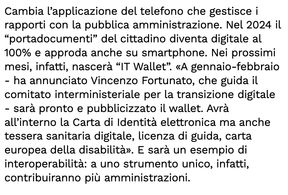 Finalmente! Entro un paio di mesi #ITWallet ci libererà dei documenti fisici