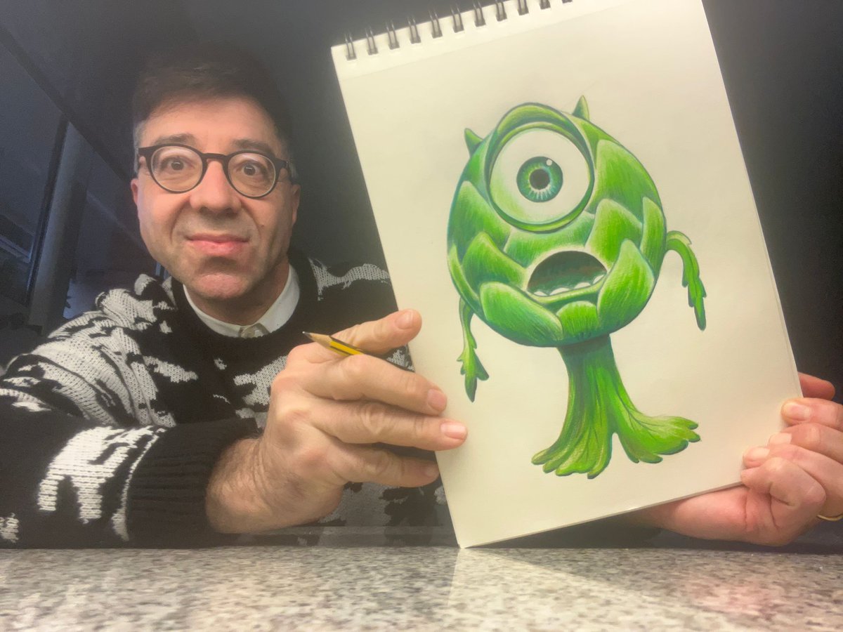 CoopagricolPrat's tweet photo. No era una innocentada! Volem l'emoji de la carxofa i avui @catomaro , el prestigiós dibuixant pratenc, ens dona suport. Ell se l'imagina així! I vosaltres? Gràcies, Toni🥰 https://t.co/XTaIafBos3