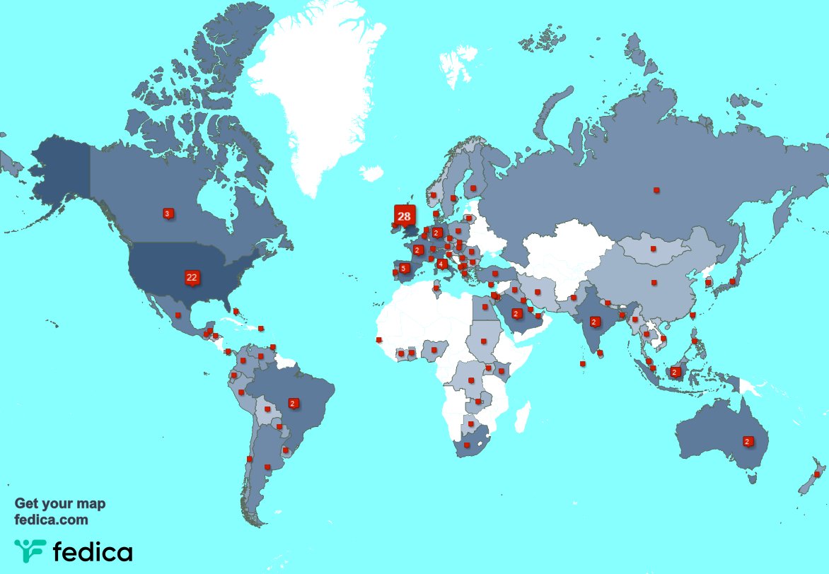 Special thank you to my 2 new followers from Mexico, and more last week. fedica.com/!Elliens_1426