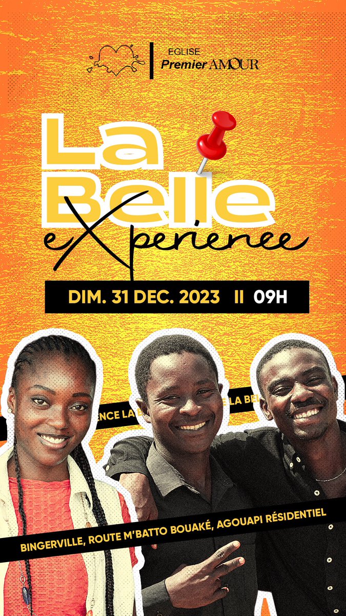 flcbingerville's tweet photo. Rejoignez-nous ce dimanche pour notre dernier culte de l'année 🥳

Faites passer le message et attendez-vous à une bénédiction !

#LaBelleExperience
#EglisePremierAmourBingerville
#Abidjan https://t.co/WhaTuiTXXl
