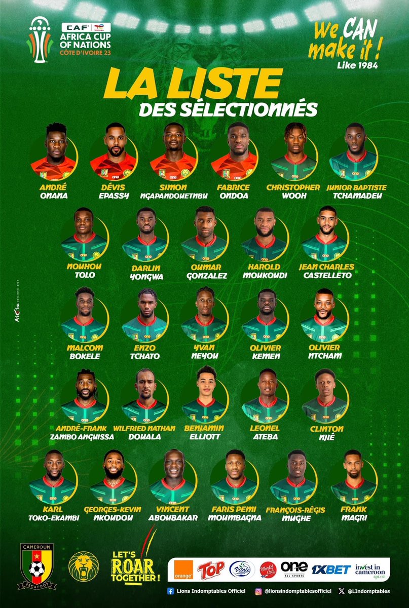 La cérémonie d’au revoir de nos Lions Indomptables pour la phase de préparation de la CAN Côte d’Ivoire 2023, aura lieu aujourd’hui 29 décembre à 14h30 au Palais polyvalent des sports de Yaoundé. 
#LionsIndomptables #CAN2023