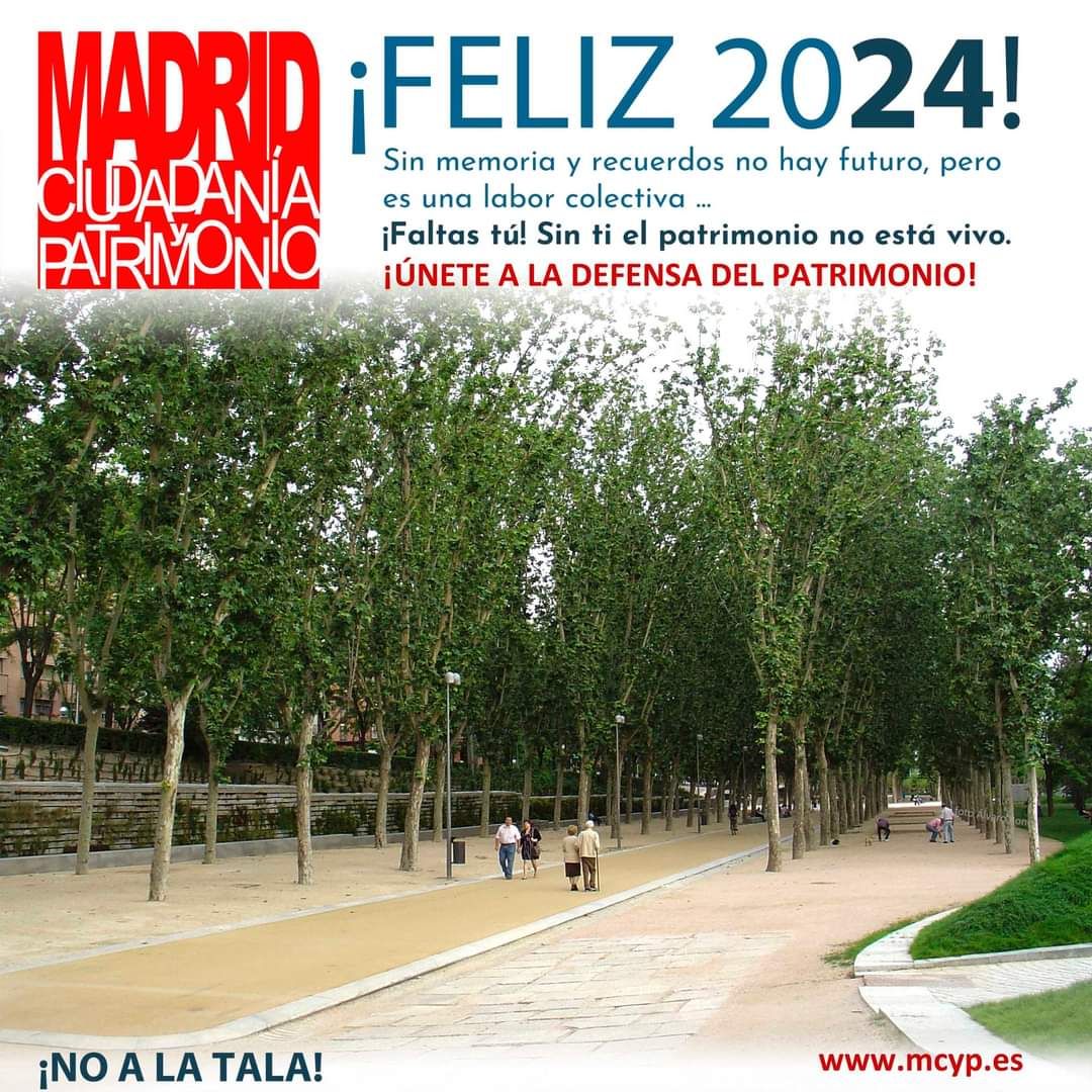 Hoy mi brindis para el 2024 es para y por el Patrimonio Cultural y con <a href="/madridcyp/">MCyP / #SOSPatrimonio</a> comparto su lema de este año #NoalaTala 
 'El patrimonio es un proxy soberbio para analizar la sociedad y muchos de nuestros grandes problemas. Se relaciona con la tradición, la memoria, la