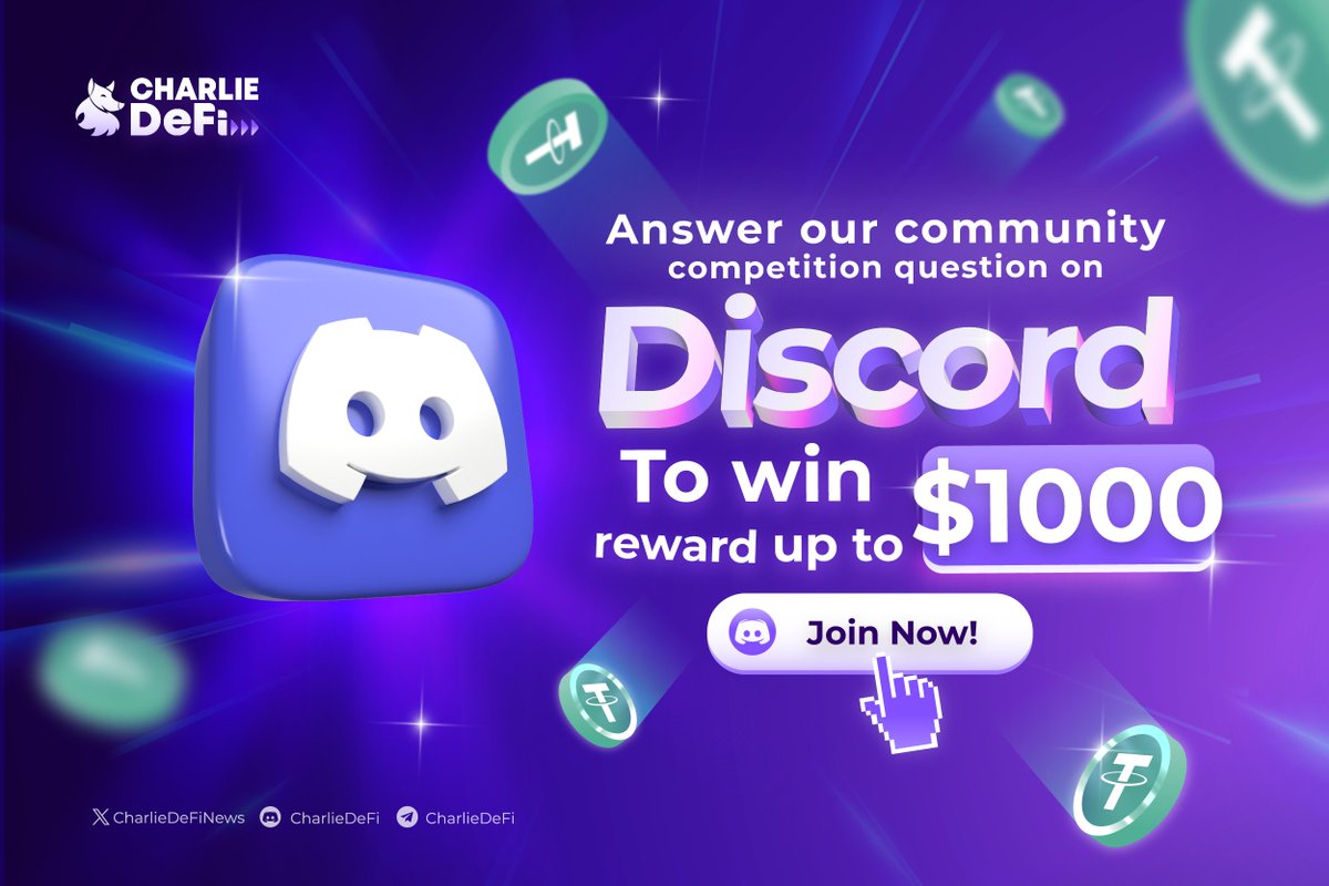 CharlieDeFiNews's tweet image. Join #CharlieDeFi Community Competition!

📅 29th DEC. 2 PM UTC
📑 10 questions, 1point each

Prizes
🥇 30$ + 1 month Diamond Access
🥈 20$ + 1 month Diamond Access
🥉 3 month Gold Access

Rules :
Follow our socials
👉 - linktr.ee/charliedefi
👉 - linktr.ee/charliegamingus
&amp;amp;