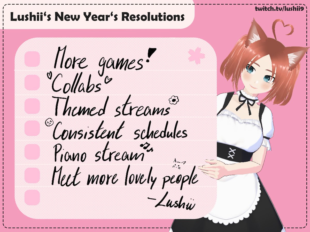 It might be a bit early but I'd like to wish you all the best in the new year! I wrote down things that I want to improve in our café and you can consider it as a little teaser for what is coming in 2024. Dou you have some New Year's resolutions too?
#Vtuber #NewYearResolution