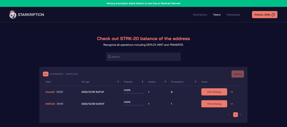 We're honored to announce the latest update of 2023 ✨

Starkription by Ventory is ready to serve! 

⚡️ Enter here: starkription.ventory.gg

Shift to our website above to be the first owning Ventory Inscription on <a href="/Starknet/">Starknet 🐺🐱</a> 🌟

#Starknet