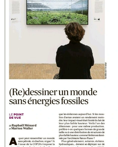 À quoi peut ressembler un monde sans pétrole, ni charbon, ni gaz ? Retrouvez notre tribune avec <a href="/RaphaelMenard/">menard raphael</a> dans le journal <a href="/LesEchos/">Les Echos</a> d'aujourd'hui 🗞

Des énergies renouvelables et une architecture sobre pour une révolution de la simplicité, de la beauté et de la légèreté
