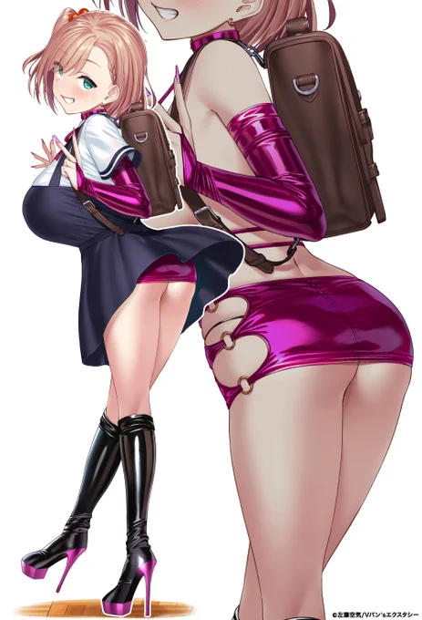 PLUM様にて、人生初となる"非アダルト"のフィギュア企画が進行してます。PLUM!!!!!あのPLUM様で!!!!!!!!僕の描いた『ジャンパースカート制服の下にテカテカボディコンドレス着こんでエナメルブーツ履いたデカパイガキのフィギュア』が出ます!!!続報をお待ち下さい!!! 