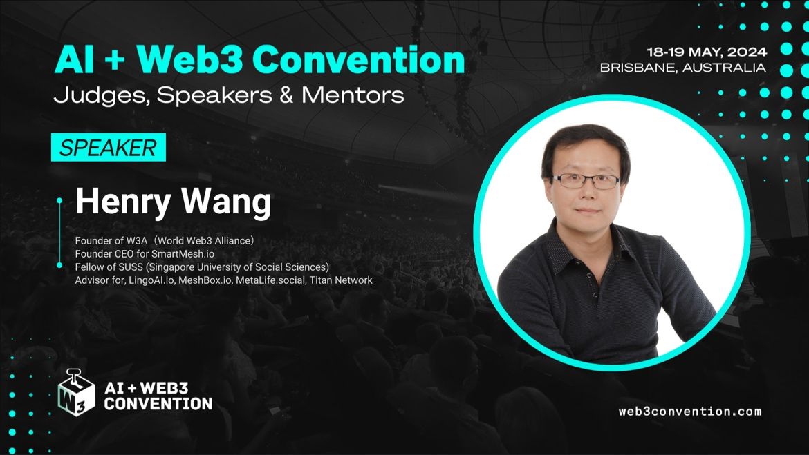🌐 Excited to share that @HenryWang2021, the visionary behind World Web3 Alliance (W3A) & CEO of SmartMesh and advisor to @LingoAI_io, @Mesh_Box, @MetaLifeSocial will join AI + @Web3Convention in Australia this May.

#WebTechnologies #SocialSciences #TechLeader #Web3 #SMT #MESH