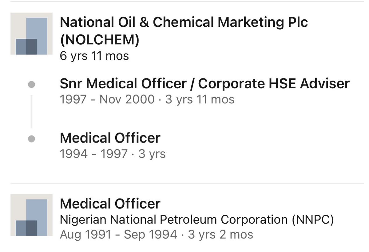 SirJarus's tweet photo. Career case study

Dr. Philip Mshelbila 
CEO of NLNG (secondment from Shell, also one of the 3 highest ranking Nigerians in Shell Nigeria) 

- studied medicine in ABU

-  joined NNPC as medical officer at entry level

- moved to NOLCHEM (now CONOIL) as medical officer

- moved to HSE within NOLCHEM

- moved to Shell as Health Adviser 

- after 14 years in health roles in oil & gas (NNPC, NOLCHEM, Shell), he moved from support function (health) to core business function (gas commercial) 

- within 5 years of joining gas business, became MD of one of Shell subsidiaries (SNG)

- returned to support functions (community relations, communications) 

- returned to gas as GM 

- seconded on foreign assignment in Trinidad & Tobago as CEO of Atlantic LNG (Nigeria’s equivalent of NLNG in T&T, jointly owned by Shell, BP & T&T government)

- returned to Nigeria and seconded to NLNG as CEO by Shell. 

He did MBA along the line. 

Other things not glaring from the LinkedIn profile

- he is a great communicator
- he has excellent people relations 

Question: What are the career lessons or observations you see from this man’s trajectory? 

Bonus advice: I highly recommend following and studying successful professionals’ trajectory on LinkedIn as a young professional.