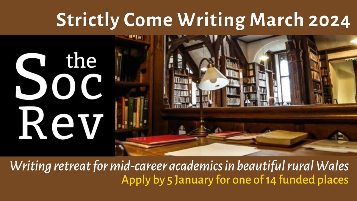 The write stuff: are you a mid-career scholar looking to make progress on a paper or chapter – and looking for the time and headspace to do it? ⏰ Apply by 5 January to Strictly Come Writing, our funded residential writing retreat at @GladLib Wales. Info: buff.ly/3N59mcm