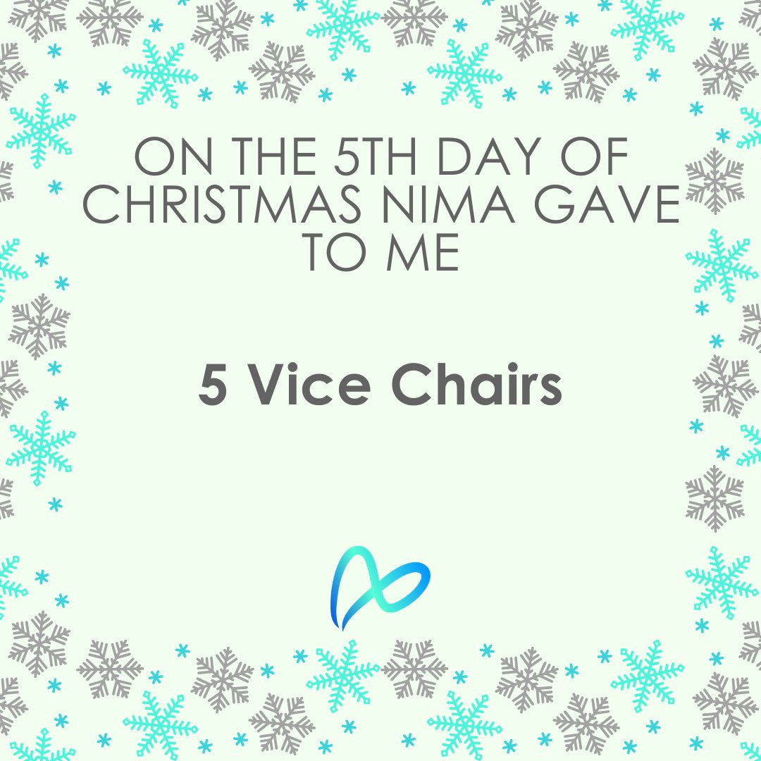 On the 5th Day of Christmas nima gave to me... 5 nima Vice Chairs! Our re-launch as nima has been so successful that we've taken on more Vice Chairs… Look out for news in 2024 about the responsibilities of each Vice Chair. wearenima.im/chair-and-vice…