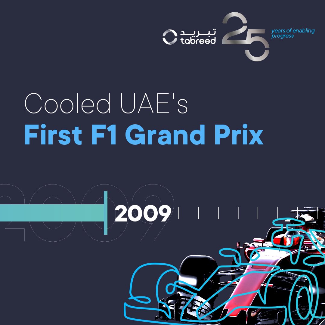 2009: We brought the chill to the thrill at the UAE's first F1 Grand Prix at Yas Marina Circuit. 🏎️💨  

#Formula1 #YasMarina #RacingCool #TabreedMilestones #SustainableCooling  #25yearAnniversary #DistrictCooling 

حمل عام 2009 لنا إنجازاً استثنائياً مع تولينا تبريد أول حلبة