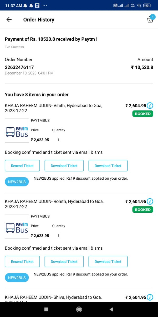 I have Booked Tickets From Hyderabad To Goa Through Paytm at the time of boarding bus operator called and said bus has been cancel and ask for refund request through #Paytm  but there is no response from #Paytm 
#bbcnews #TV9Telugu I need Full Refund As i was not my fault.