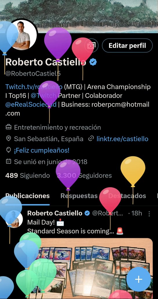 CastielloMTG's tweet photo. 🎁GLOBITOS + SORTEAZO🎁

🎉¡Hoy cumplo muchos, muchos años!

🎂¡Y para celebrarlo lanzo un sorteo (tapete del Txoko) para que no sea yo el único en recibir regalos!

👉🏻Requisitos:
✅Follow
🔄RT

🍀Ganador/a en Stream el 02.01.2024, ¡MUCHA SUERTE!

☺️Suerte extra si me felicitas! https://t.co/TId3Qz5r67