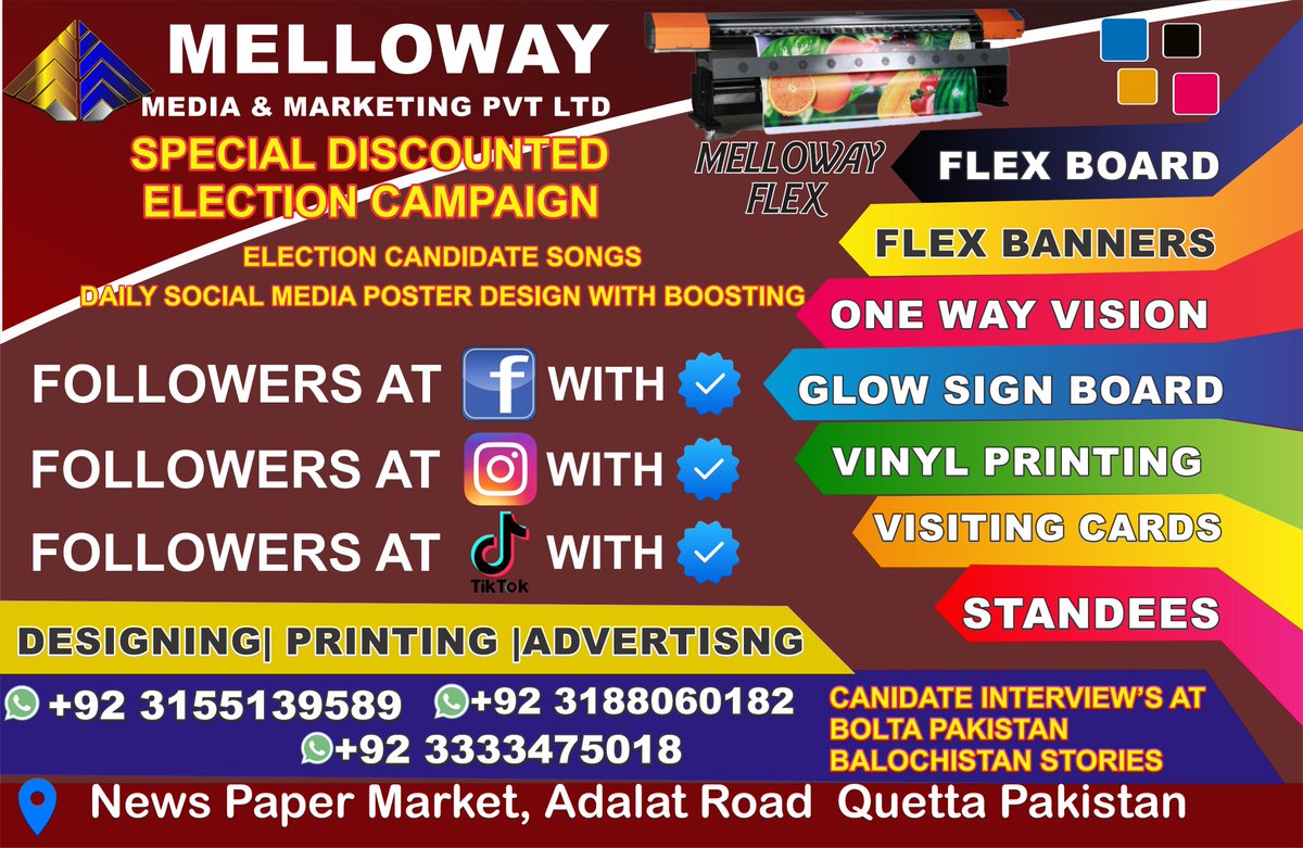 Melloway_media's tweet photo. best media and marketing company of Quetta 
top marketing company of Quetta 
@GAFollowers 
#Everyone 
#mellowaymedia https://t.co/JV8bsqaX66