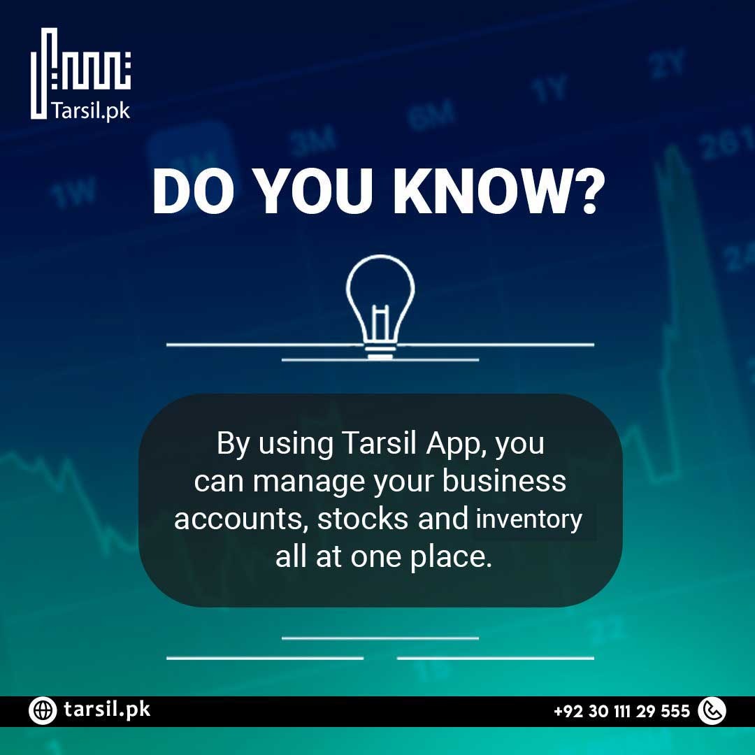 TarsilOfficial's tweet photo. DO YOU KNOW? With the Tarsil App, you can seamlessly manage your business accounts, stocks, and inventory all in one place.
#TarsilApp #BusinessManagement #Efficiency #tarsilpakistan #tarsilsoftware #waterdeliverysoftware #ipssoftware #InventoryControl #DigitalBusiness https://t.co/Rnlnw921y6