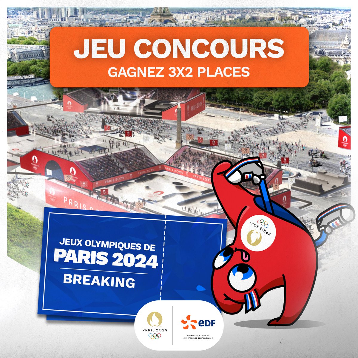 🎁JEU CONCOURS🎁
Pour célébrer ces fêtes de fin d'année, nous vous proposons de remporter 3️⃣x2️⃣ places pour assister au Breaking lors des Jeux Olympiques de Paris 2024 🔥

Pour participer :
✅ Follow @energiedusport
✅ RT ce tweet
