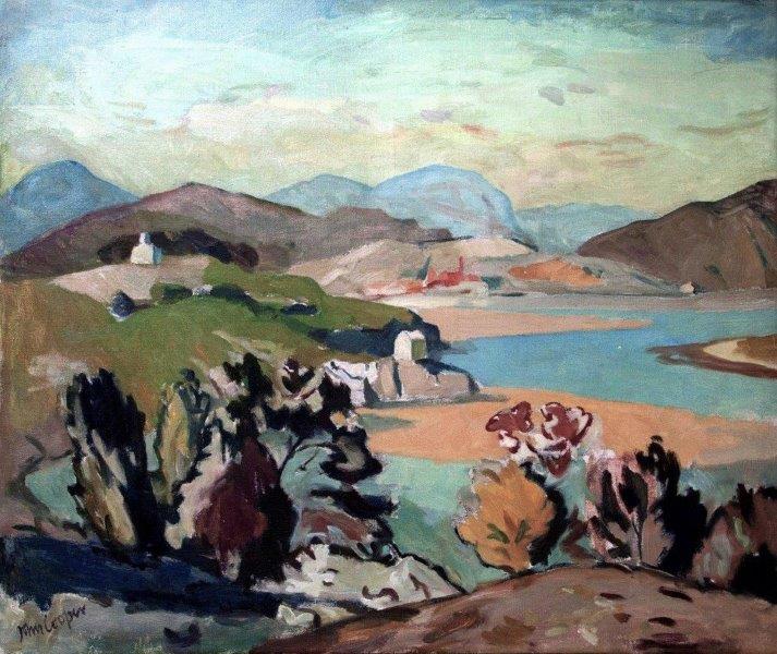 I thought I'd start today with 'View near Portmeirion' by John Cooper from 1936. This was one of a series of images from that part of North Wales that Cooper produced that year. #JohnCooper #Portmeirion #EastLondonGroup