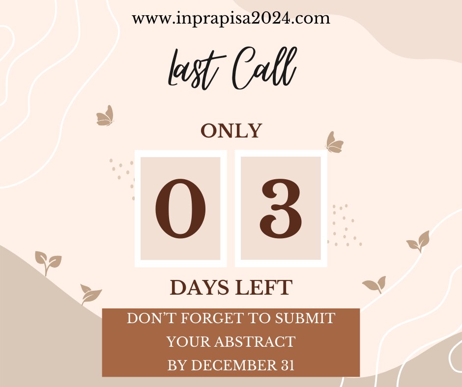 Last minute reminder! The deadline to submit your abstract for the 10th International Conference on Intercultural Pragmatics and Communication is December 31st. We are looking forward to receiving your proposals and seeing you in Pisa at the end of May!
inprapisa2024.com/call-for-paper…