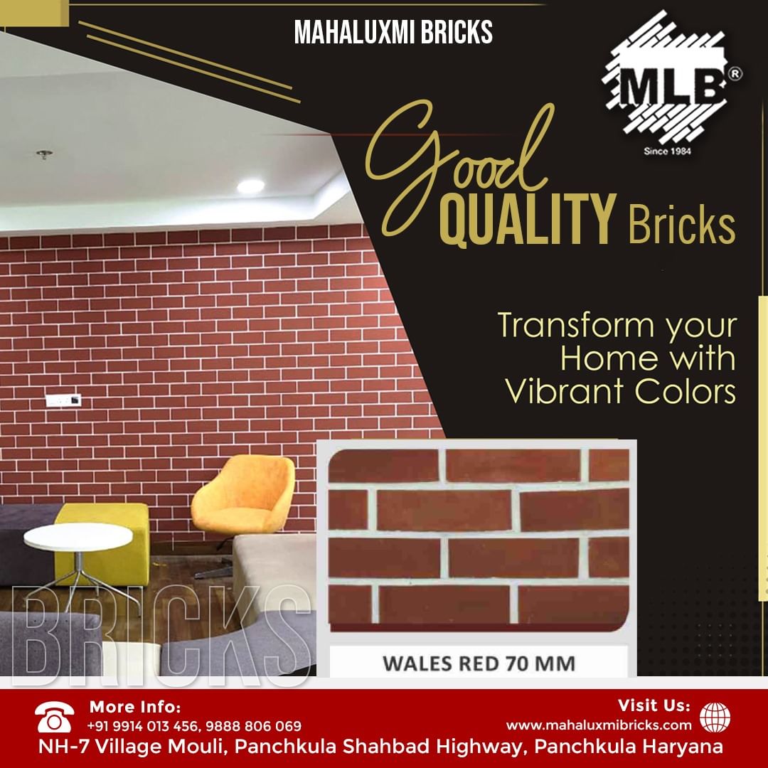 Craft your dream home with vibrant hues and top-quality bricks from Mahaluxmi Bricks!'
.
#MahaluxmiBricks #QualityBricks #HomeTransformation #VibrantHomes #ColorfulLiving #BuildingMaterials
#HomeRenovation #BrickDesigns #QualityConstruction #ArchitecturalBricks