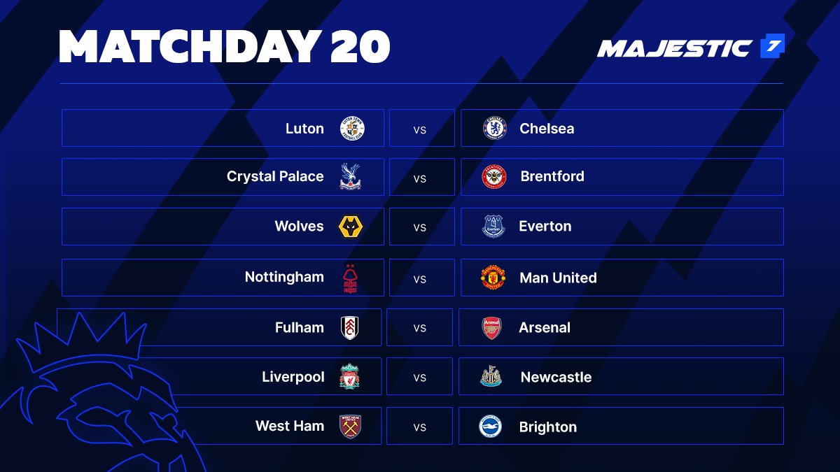 fortunejackcom's tweet image. 📯 Majestic 7 | Matchday 20 📯

Submit your team of goalscorers to win $10,000 for FREE. 

Show us your 7 picks for a chance at a freebet. RT to participate