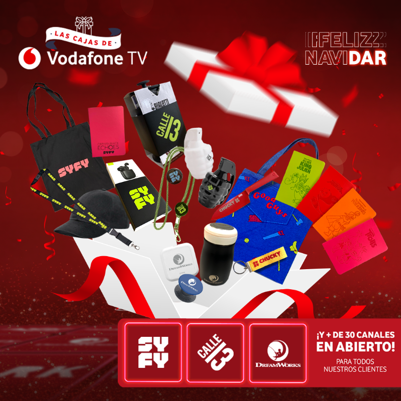 VodafoneTV_es's tweet photo. Abrimos la #CajaVodafoneTV4 con nuestros amigos de @SYFY_Spain @Calle13 y #Dreamworks. Tiene 20 regalos en total y se la vamos a DAR a quien:

🌟Nos siga
🌟Haga RT de esta publicación

¡Tienes hasta el 31!
BBLL➡️https://t.co/e0TSBwGvAh