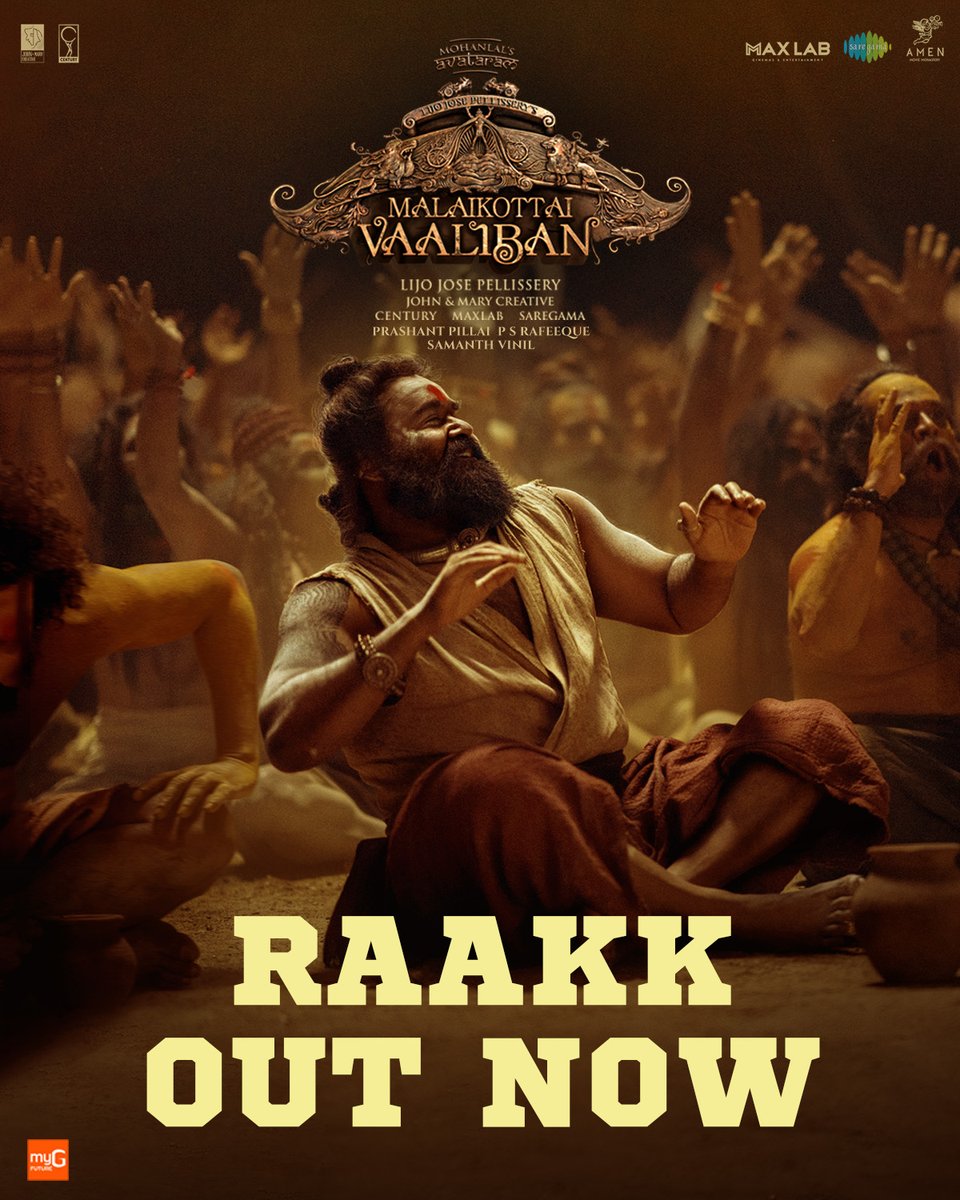Mohanlal's tweet photo. And Raakk's on track!

Listen to the Second Single from #MalaikottaiVaaliban now!

https://t.co/H9JV8HfN8i

🎶@iprashantpillai #PSRafeeque 
  
🎙#Mohanlal✍🏻P S Rafeeque

#VaalibanVaraar  #VaalibanOnJan25

@mrinvicible @shibu_babyjohn @achubabyjohn @mesonalee @danishsait @johnmaryctve #maxlab @YoodleeFilms @nandi_katha @ActorManojMoses @VIKME @saregamaglobal @saregamasouth