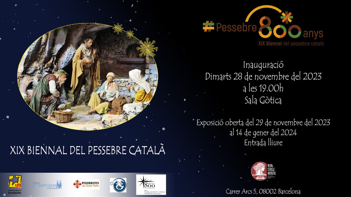 Fantàstica exposició de pessebrisme català al Cercle Artístic commemorant els 800 anys del primer Pessebre!!! 
Art i tradició que arriben al cor