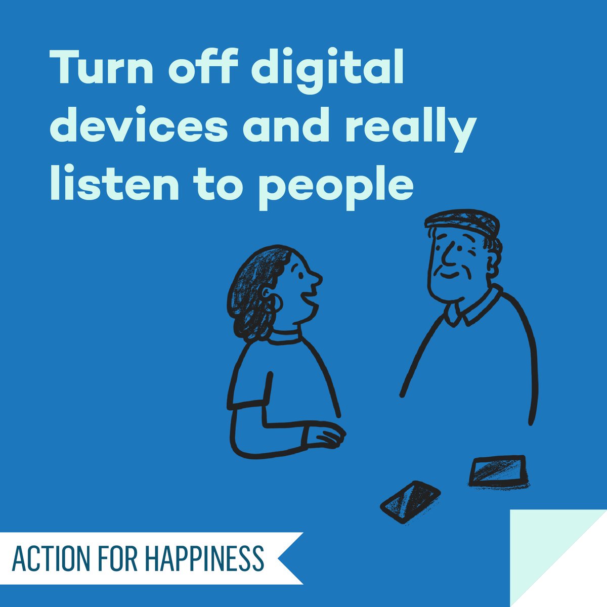 actionhappiness's tweet image. Do Good December - Day 29: Turn off digital devices and really listen to people actionforhappiness.org/do-good-decemb… #DoGoodDecember