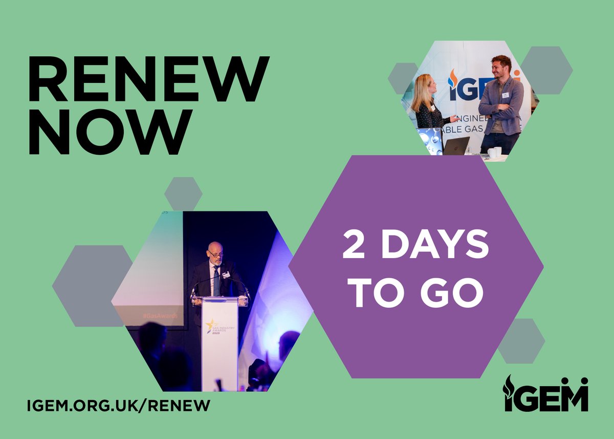 There are only two more days before your IGEM membership fee is overdue! ⚠️ You'll risk losing your professional registration if you choose not to renew for 2024. It only takes a few minutes on our website so renew now: igem.org.uk/renew #IGEM
