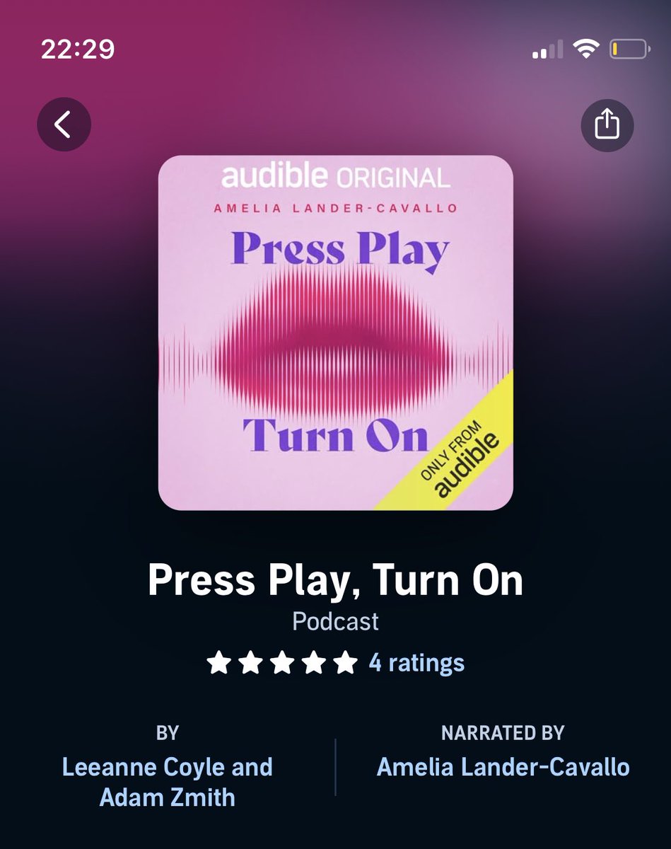 “Important” and “original” — thanks for your reviews for Press Play, Turn On @audibleuk! Loved making this podcast series about audio porn with Amelia Lander-Cavallo and Leeanne Coyle👅💜