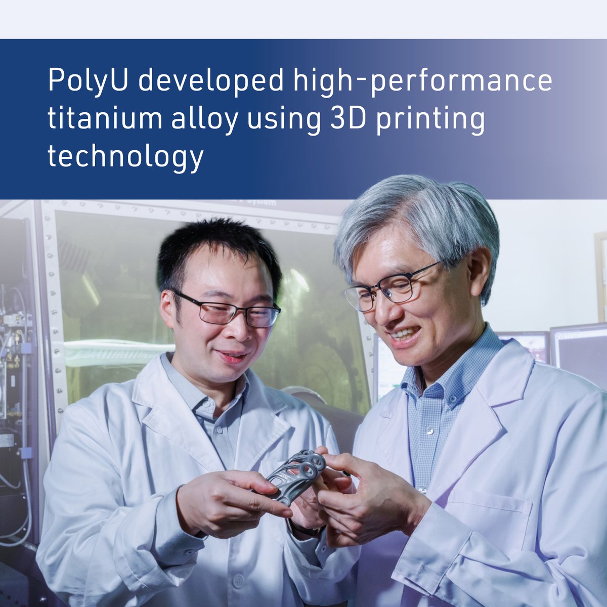 HongKongPolyU's tweet image. 【#ExcelxImpact AUTUMN 2023 📖】#TitaniumAlloys are light in weight and high in strength, making them indispensable for many critical applications. However, traditional manufacturing methods of producing titanium alloys generate 10% off-grade sponge titanium. To solve those…
