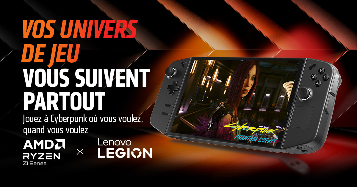 Partez à l'aventure de n'importe où avec la Lenovo Legion Go et son processeur AMD Ryzen Série Z1 ! 
 
👉 bit.ly/3GE5JpO