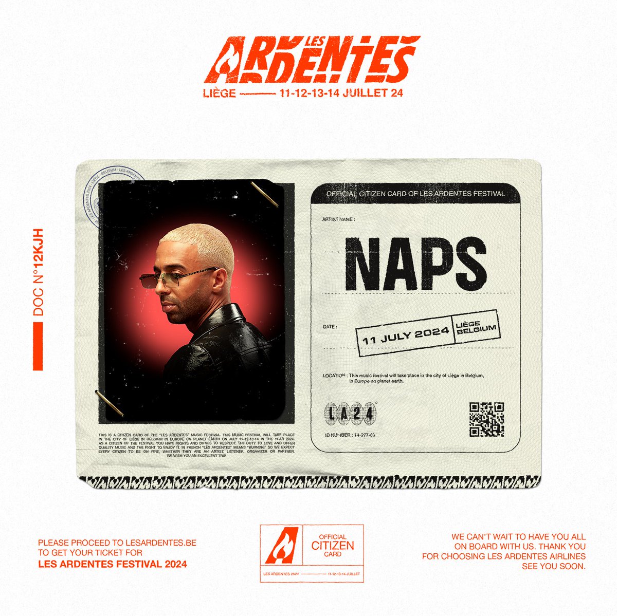 C'EST LA KIFFANCE 😍

NAPS monte à bord des Ardentes le jeudi 11 juillet aux côtés de OFFSET, GAZO &amp; TIAKOLA, JOSMAN et ZIAK. 

C'est un jeudi de dingueee qui est entrain de voir le jour, et on a encore plein de surprises qui arrivent !

Les tickets WAVE 1 s'envolent sur