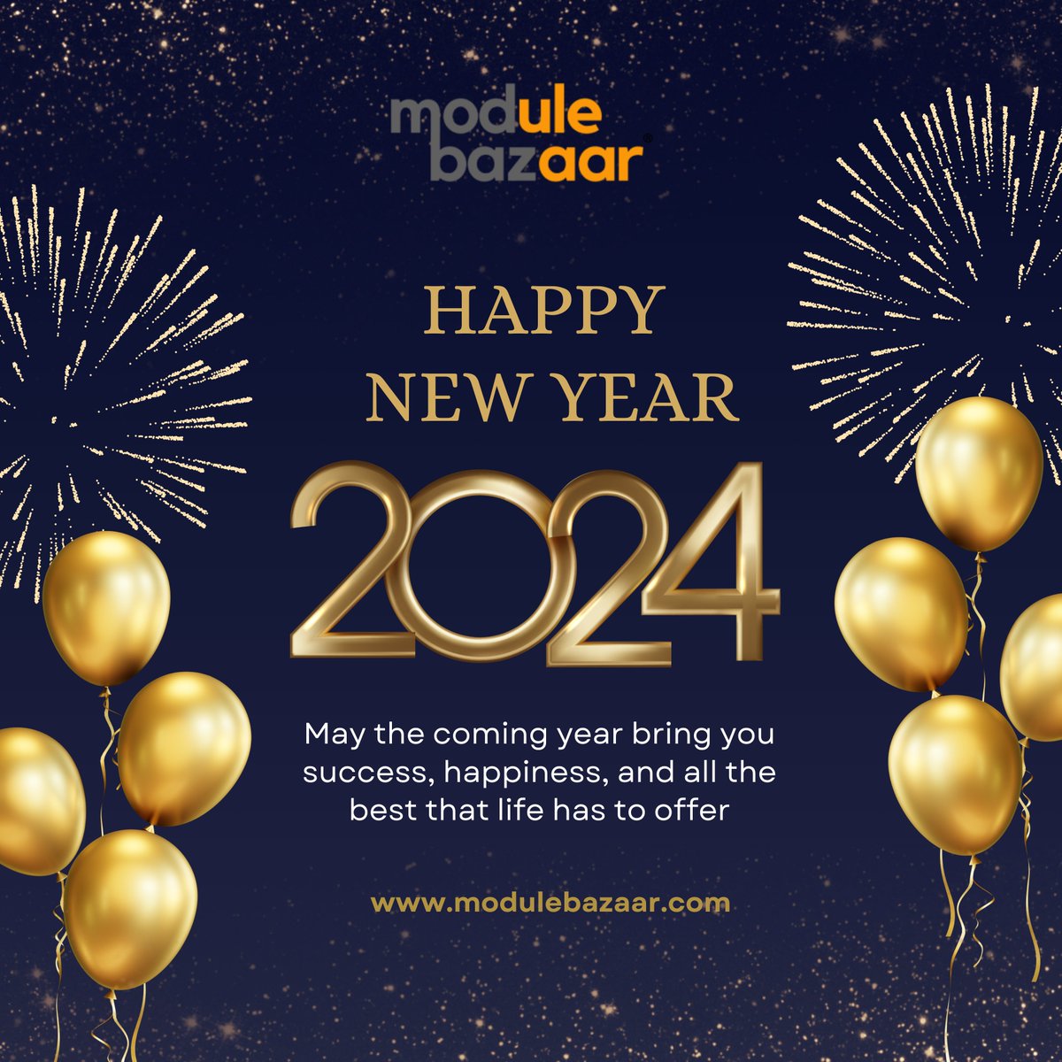ModuleBazaar's tweet image. Cheers to new beginnings and endless joy! Wishing you all a #HappyNewYear2024 filled with laughter, love, and exciting adventures ahead! 🎉🥳✨

#ModuleBazaar #ModuleMarketplace #egrovesys #EGS #ElevateWithEgrovesys  #NewYear2024 #HappyNewYear2024 #NewBeginnings #NewYearCheers