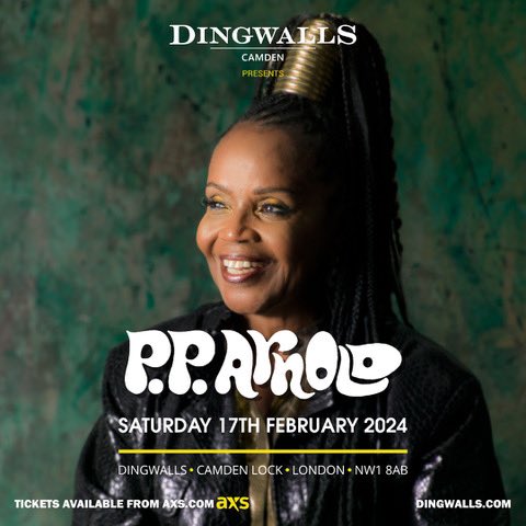 The live shows are back for 2024! Join PP Arnold at @DingwallsLive on Sat 17 Feb for a night of music that will leave you empowered and amazed! Tickets are on sale now, so make sure you get yours! pparnold.com/tours-gigs #PPArnold #liveshow #music #independentartist #dingwalls