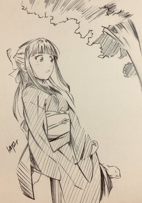 落描き沙依🖋  「あぁ…鼻緒が切れてしまいましたわ…」 「……。」  「どうか…されましたか…?」  #鬼太郎誕生ゲゲゲの謎