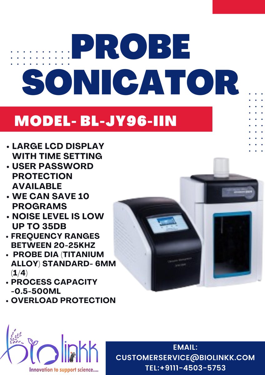 BiolinkkM's tweet photo. Unlocking the Power of Nanotechnology: The Probe Sonicator Advantage 🌐✨  Dive into the science behind it – a symphony of generator, convertor, and the mighty horn (probe). 🧪⚡ #NanotechRevolution #InnovationUnleashed #ProbeSonicatorMagic https://t.co/SOPqzIvdk2
